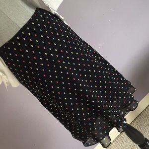 George sheer multi color polka dot skirt